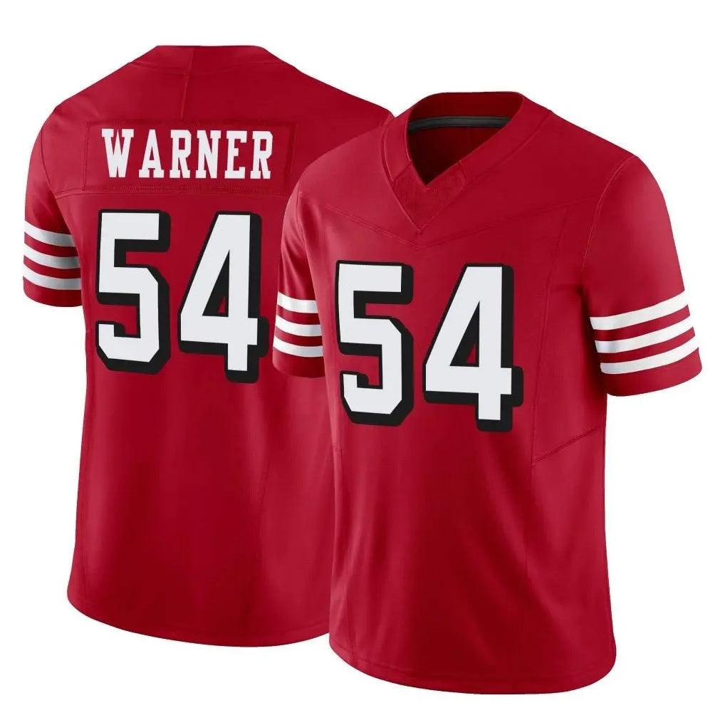 SF.49ers #54 Fred Warner Player Red Limited Alternate Vapor F.U.S.E. Home Game Gdoa Stitched Jerseys