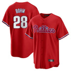 P.Phillies #28 Alec Bohm Player Red Home Game Fdoa Stitched Jerseys