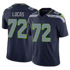 S.Seahawks #72 Abraham Lucas Player Navy Limited Vapor F.U.S.E. Home Game Gdoa Stitched Jerseys