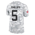 C.Panthers #5 Jaelan Phillips Player Arctic Camo Salute to Service Limited Game Gdoa Stitched Jerseys