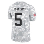 C.Panthers #5 Jaelan Phillips Player Arctic Camo Salute to Service Limited Game Gdoa Stitched Jerseys