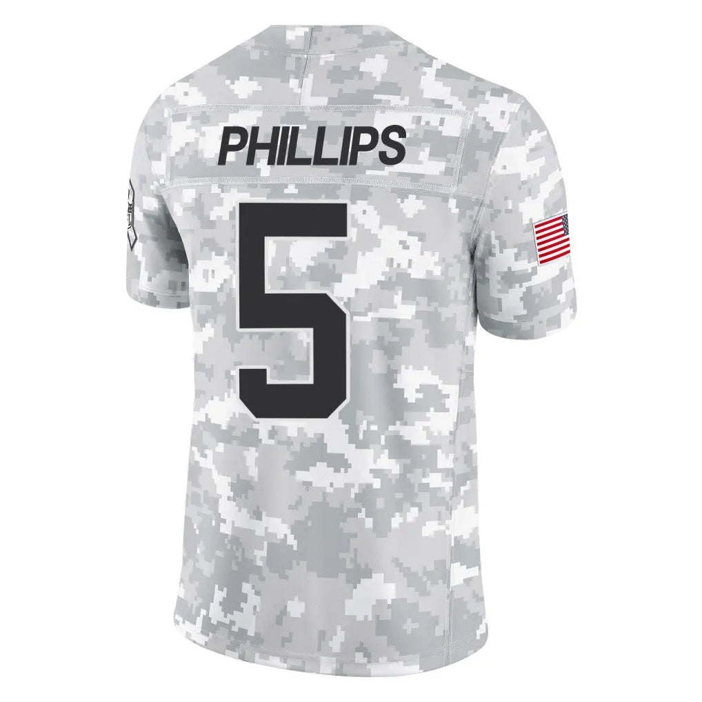 C.Panthers #5 Jaelan Phillips Player Arctic Camo Salute to Service Limited Game Gdoa Stitched Jerseys