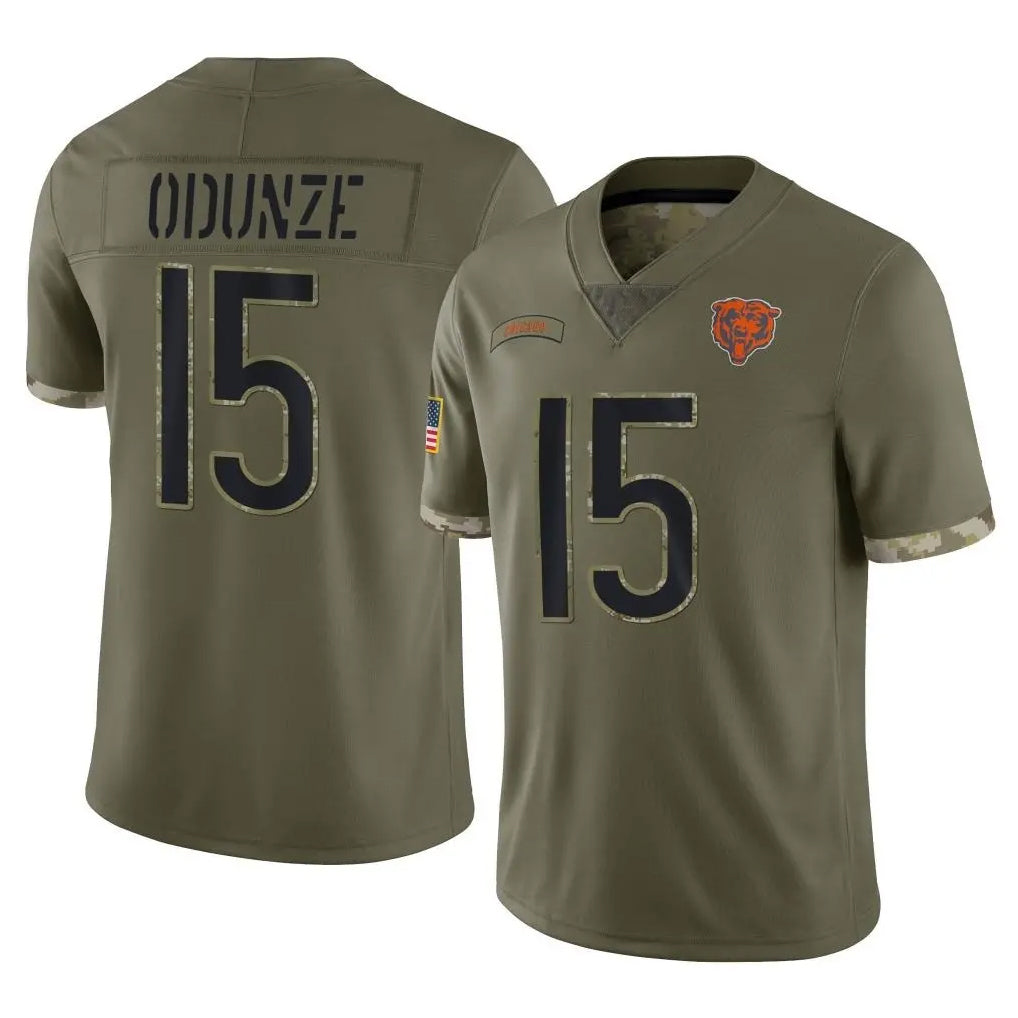 C.Bears #15 Rome Odunze Player Olive Salute to Service Limited Game Gdoa Stitched Jerseys