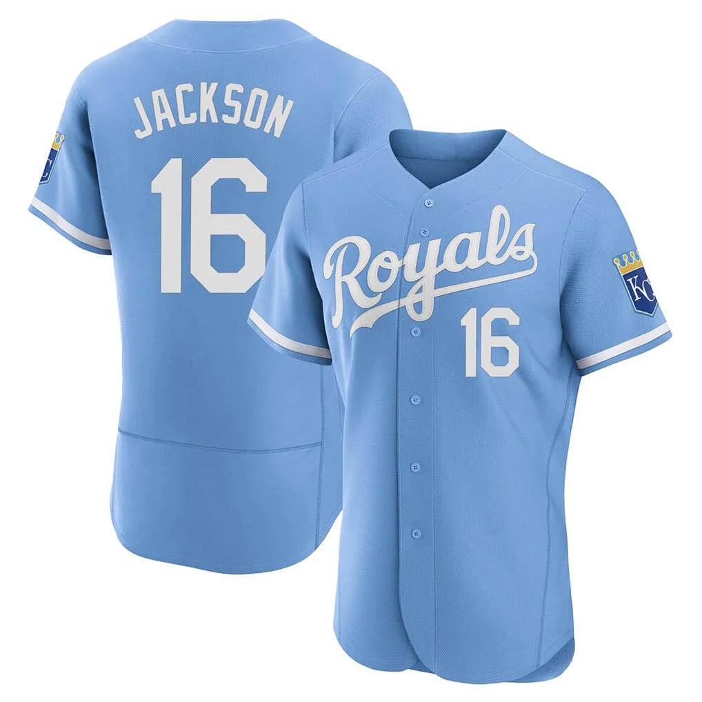 KC.Royals #16 Bo Jackson Player Light Blue Alt Limited Elite Home Gdoa Stitched Jerseys