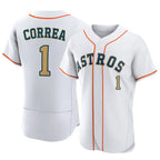 H.Astros #1 Carlos Correa Player Gold Collection Limited Elite Home Gdoa Stitched Jerseys