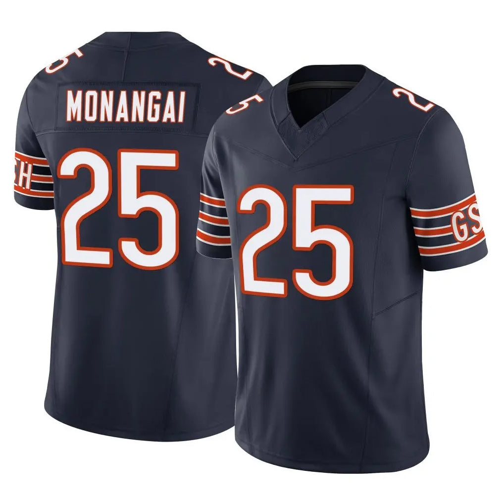 C.Bears #25 Kyle Monangai Player Navy Vapor F.U.S.E. Limited Home Game Gdoa Stitched Jerseys
