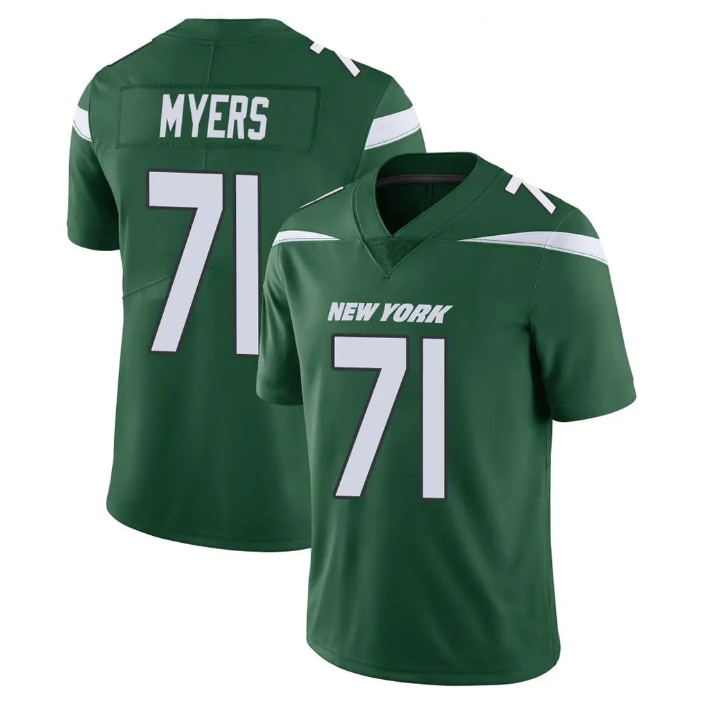 NY.Jets #71 Josh Myers Player Green Limited Vapor Home Game Gdoa Stitched Jerseys