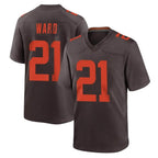 C.Browns #21 Denzel Ward Player Brown Alternate Home Game Gdoa Stitched Jerseys