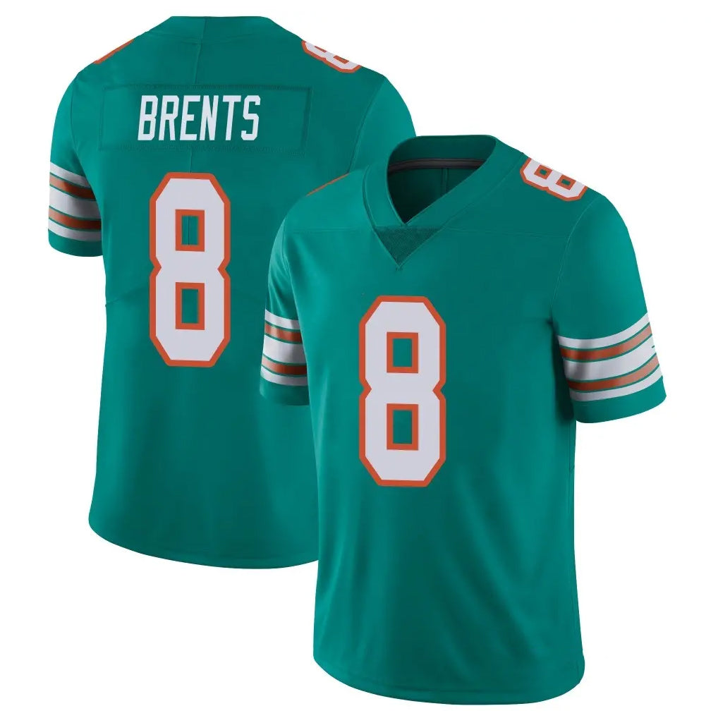 M.Dolphins #8 JuJu Brents Player Aqua Limited Alternate Vapor Untouchable Home Game Gdoa Stitched Jerseys