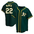 Athletics #22 Jeff McNeil player Green Replica Alternate Stitched Jersey