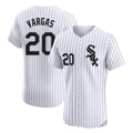 C.White Sox #20 Miguel Vargas Player White Stripe Limited Elite Home Gdoa Stitched Jerseys