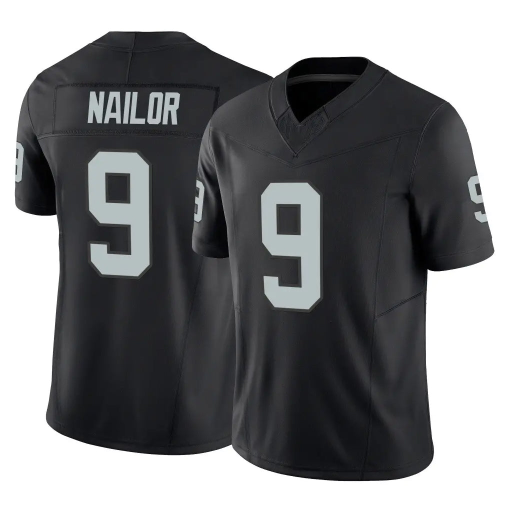 LV.Raiders #9 Jalen Nailor Player Black Limited Vapor F.U.S.E. Home Game Gdoa Stitched Jerseys