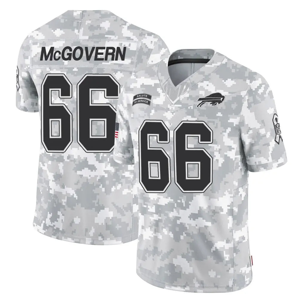 B.Bills #66 Connor McGovern Player Arctic Camo Salute to Service Limited Game Gdoa Stitched Jerseys