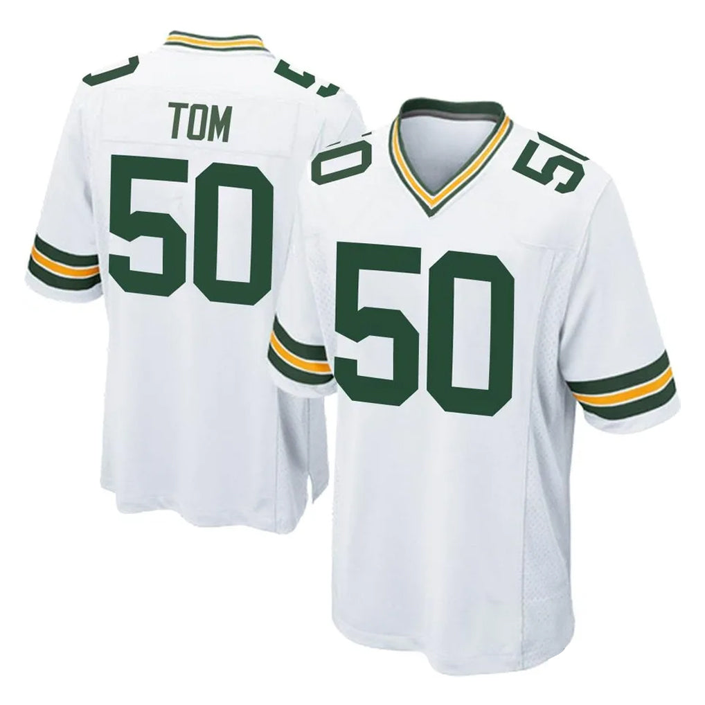 GB.Packers #50 Zach Tom Player White Home Game Gdoa Stitched Jerseys