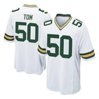 GB.Packers #50 Zach Tom Player White Home Game Gdoa Stitched Jerseys