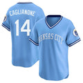KC.Royals #14 Jac Caglianone Player Light Blue Limited Throwback Cooperstown Collection T-shirt Gdoa Stitched Jerseys
