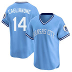 KC.Royals #14 Jac Caglianone Player Light Blue Limited Throwback Cooperstown Collection T-shirt Gdoa Stitched Jerseys