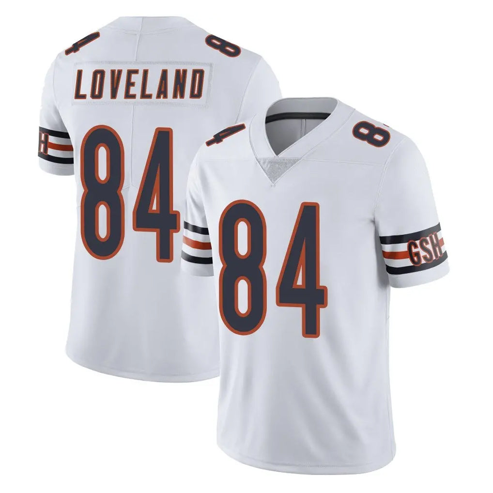 C.Bears #84 Colston Loveland Player White Vapor Untouchable Limited Home Game Gdoa Stitched Jerseys