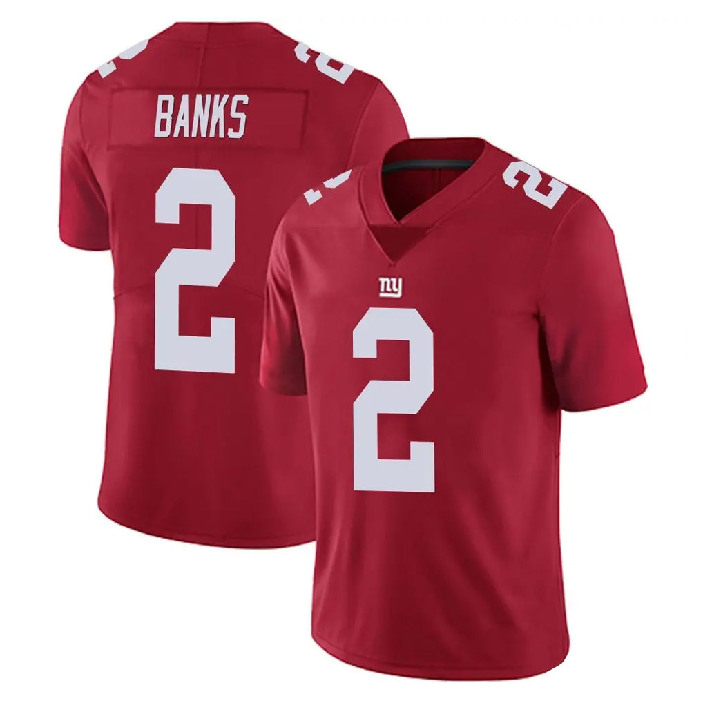 NY.Giants #2 Deonte Banks Player Red Limited Vapor Untouchable Home Game Gdoa Stitched Jerseys