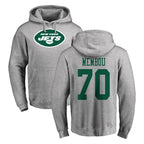 NY.Jets #70 Armand Membou Player Gray LOGO Pullover Hoodies Limited Game Gdoa Stitched Jerseys