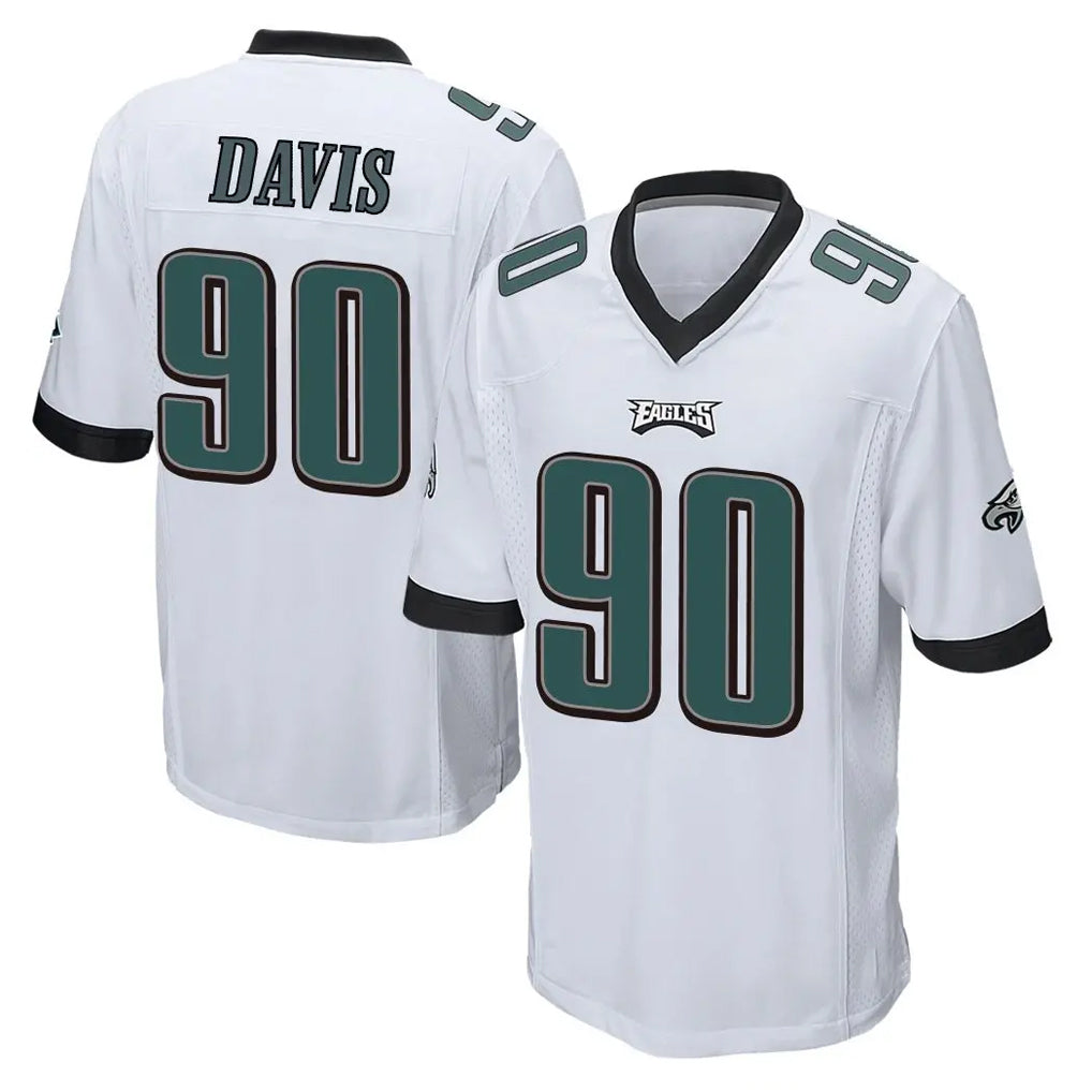 P.Eagles #90 Jordan Davis Player White Home Game Gdoa Stitched Jerseys
