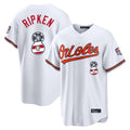 B.Orioles #8 Cal Ripken Player White USA 250 Fourth of July Home Game Gdoa Stitched Jerseys