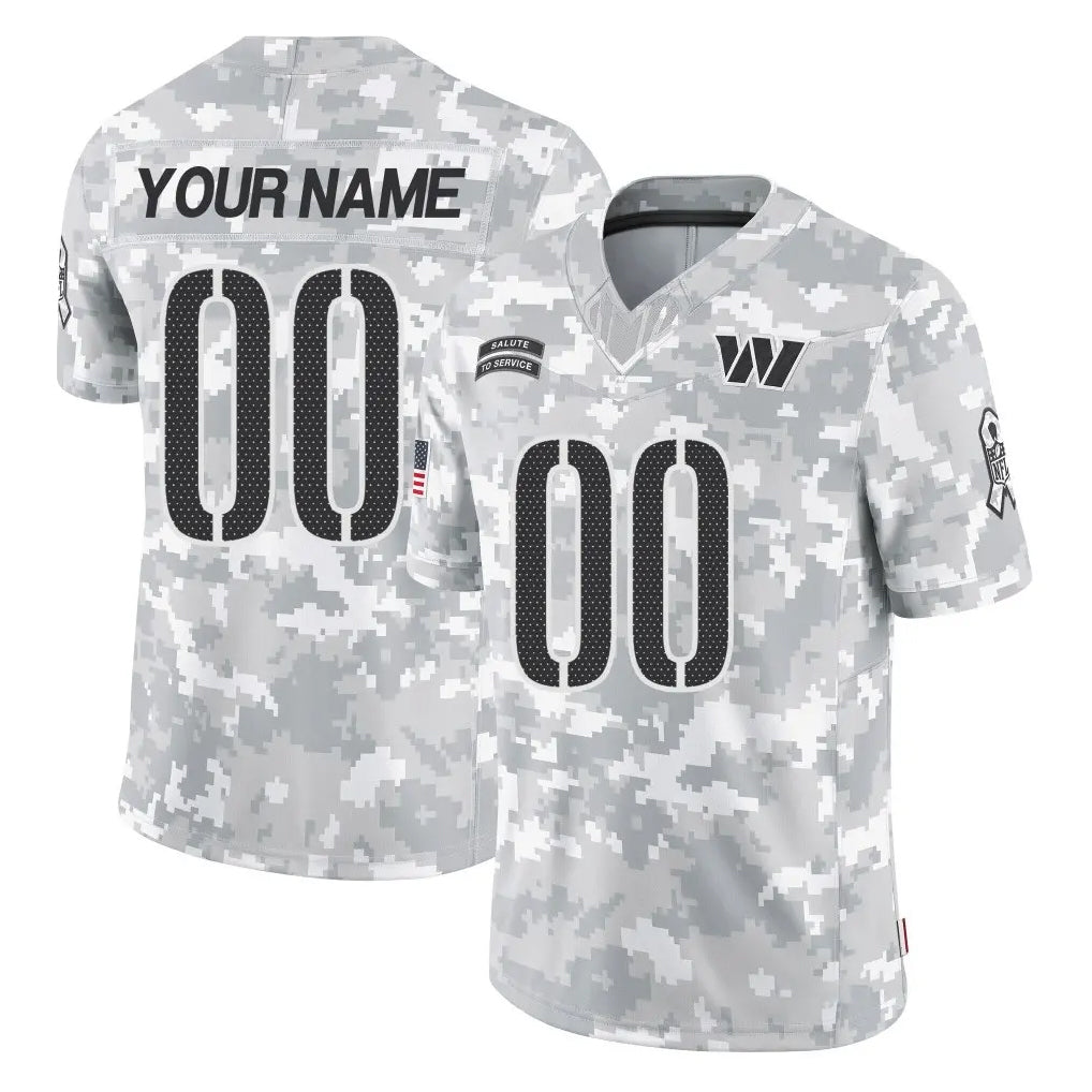 Custom W.Commanders Arctic Camo Limited Salute To Service Home Game Any Name & Numbers Gdoa Stitched Jerseys