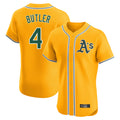 Athletics #4 Lawrence Butler Player Gold Limited Elite Home Game Gdoa Stitched Jerseys