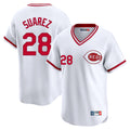 C.Reds #28 Eugenio Su¨¢rez Player White Cooperstown Collection Limited T-shirt Home Gdoa Stitched Jerseys