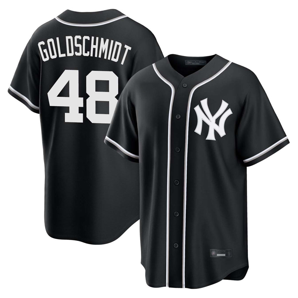 NY.Yankees #48 Paul Goldschmidt Player Black Out Game Home Fdoa Stitched Jerseys