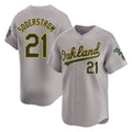 Athletics #21 Tyler Soderstrom Player Gray Road Limited Home Game Gdoa Stitched Jerseys