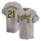 Athletics #21 Tyler Soderstrom Player Gray Road Limited Home Game Gdoa Stitched Jerseys
