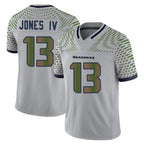 S.Seahawks #13 Ernest Jones IV Player Grey Limited 2025 Rivalries Collection Home Game Gdoa Stitched Jerseys
