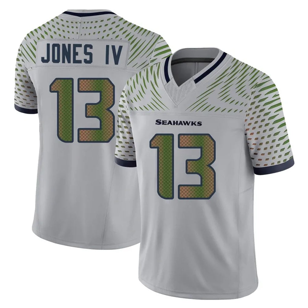 S.Seahawks #13 Ernest Jones IV Player Grey Limited 2025 Rivalries Collection Home Game Gdoa Stitched Jerseys