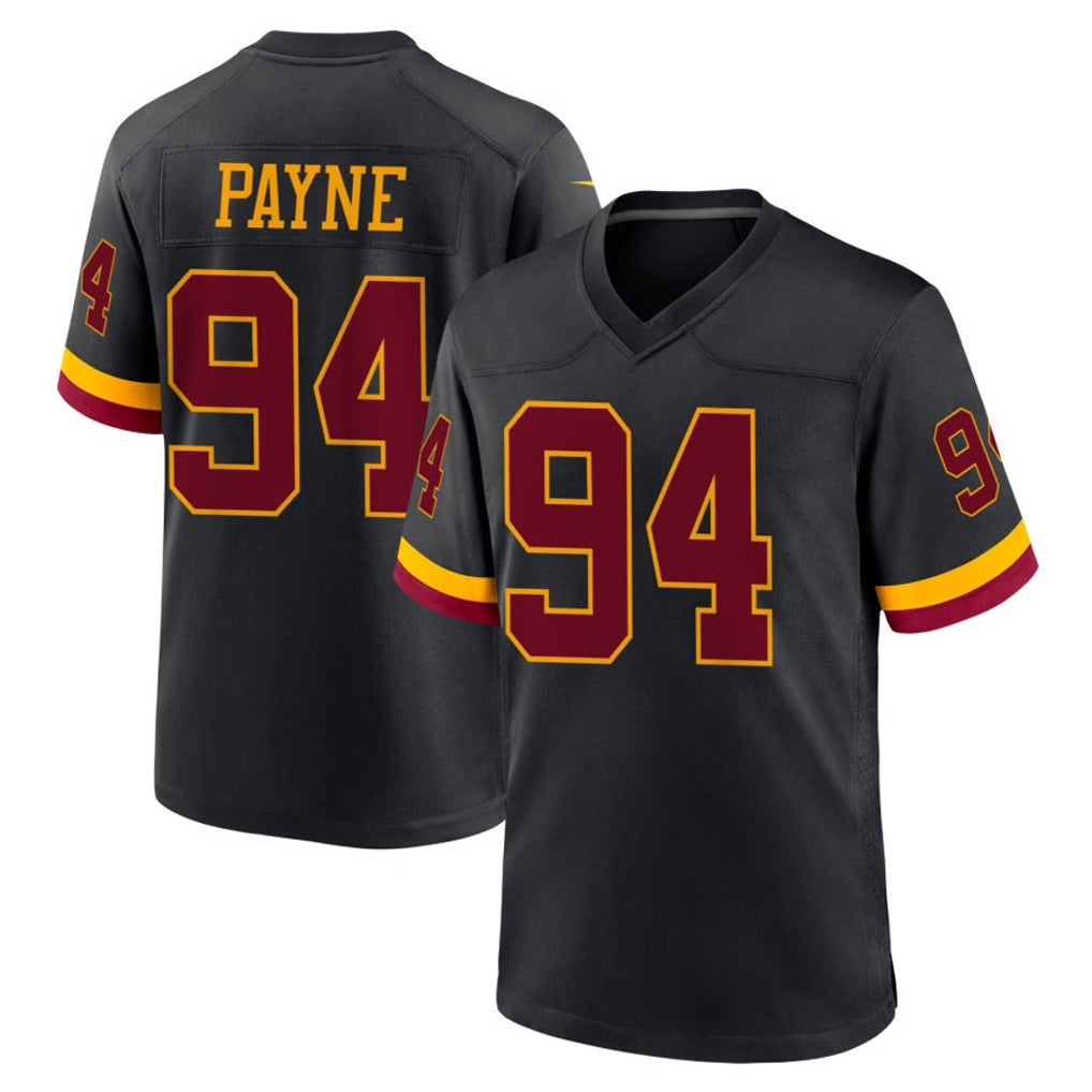 W.Commanders #94 Daron Payne Player Black Limited Home Game Gdoa Stitched Jerseys