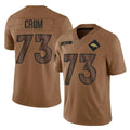 D.Broncos #73 Frank Crum Player Brown Salute To Service Limited Gdoa Stitched Jerseys