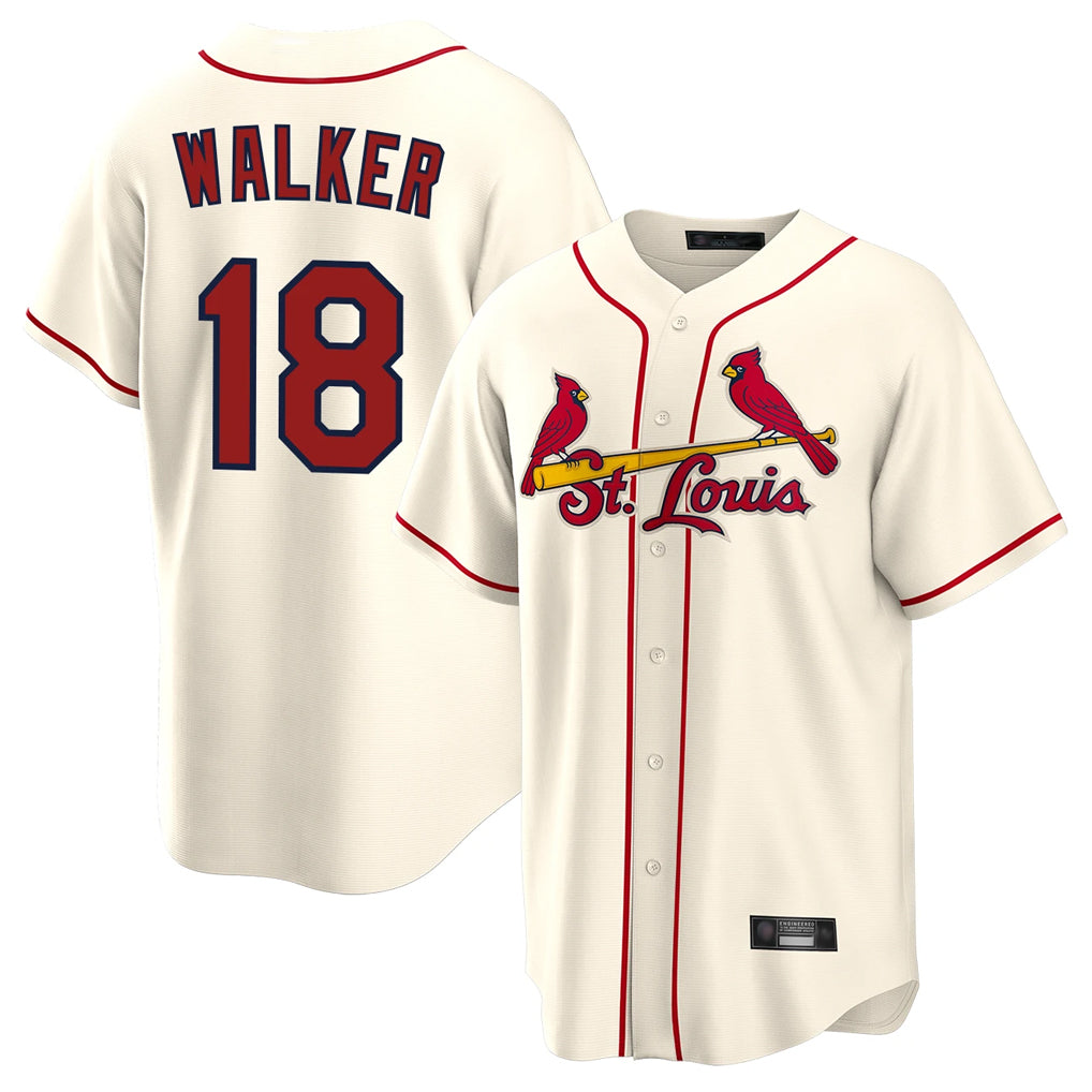 St. Louis Cardinals #18 Jordan Walker Player Cream Home Game Fdoa Stitched Jerseys