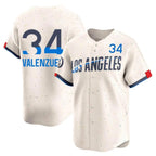 LA.Dodgers #34 Fernando Valenzuela Player Cream City Connect Limited Home Fdoa Stitched Jerseys