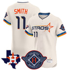 H.Astros #11 Cam Smith Player Cream City Connect Texas Patch Vapor Premier Limited Elite Home Gdoa Stitched Jerseys