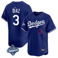 LA.Dodgers #3 Edwin D¨ªaz Player Royal World Series Meet Limited Home Fdoa Stitched Jerseys