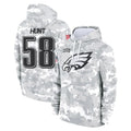 P.Eagles #58 Jalyx Hunt Player Arctic Camo Salute to Service Pullover Hoodies Limited Game Gdoa Stitched Jerseys
