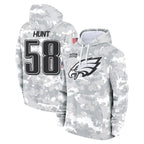 P.Eagles #58 Jalyx Hunt Player Arctic Camo Salute to Service Pullover Hoodies Limited Game Gdoa Stitched Jerseys