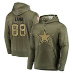 D.Cowboys #88 CeeDee Lamb Player Olive Salute to Service Pullover Hoodies Home Game Gdoa Stitched Jerseys