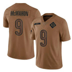 C.Bears #9 Jim McMahon Player Brown Salute to Service Limited Gdoa Stitched Jerseys
