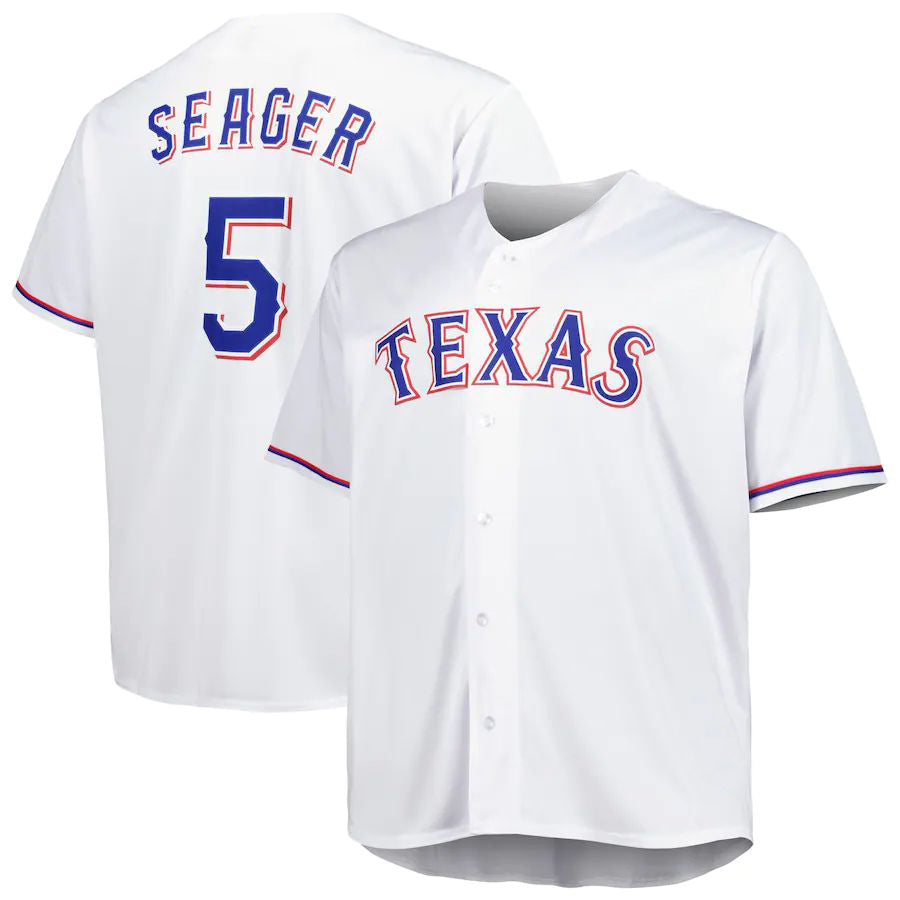 T.Rangers #5 Corey Seager Player White Big & Tall Replica Fdoa Stitched Jerseys