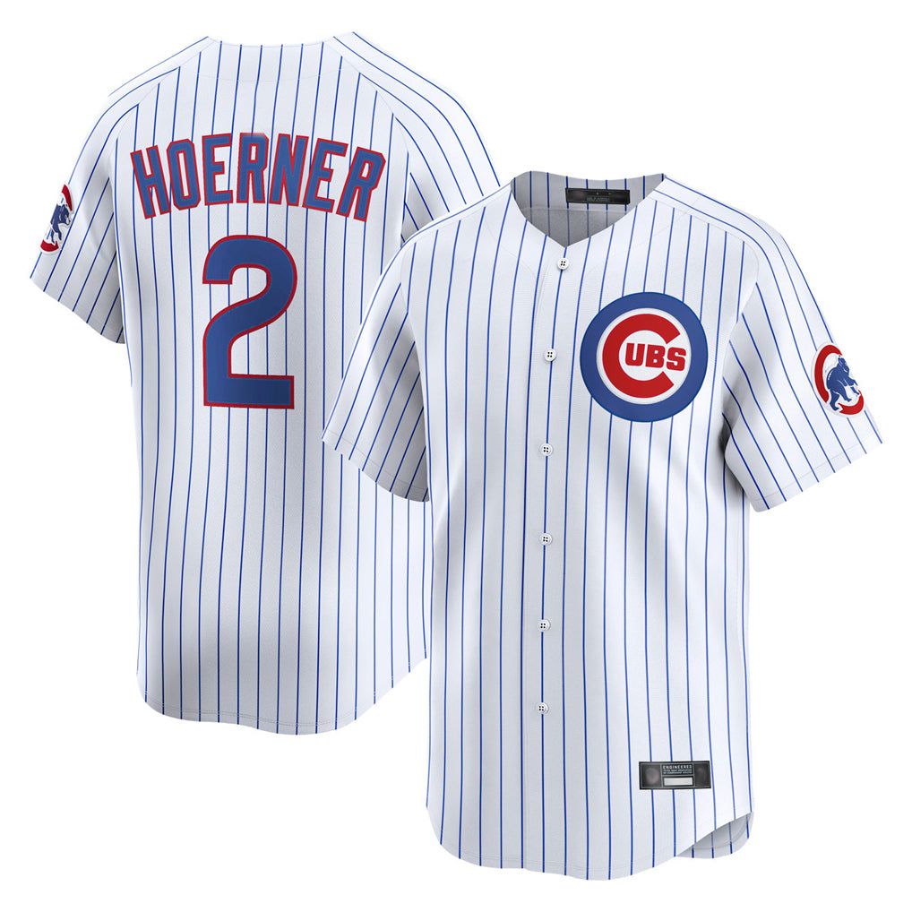 C.Cubs #2 Nico Hoerner Player White Limited Home Game Gdoa Stitched Jerseys