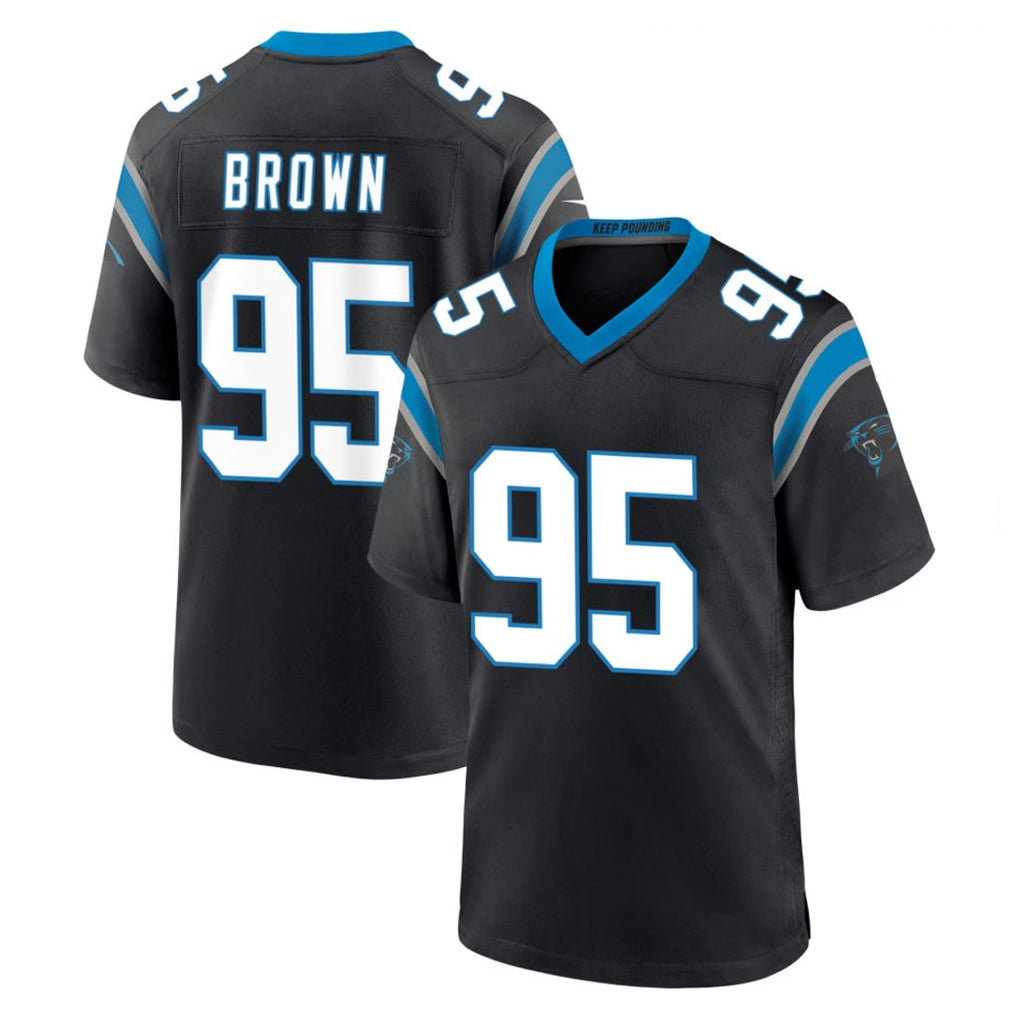 C.Panthers #95 Derrick Brown Player Black Limited Home Game Gdoa Stitched Jerseys
