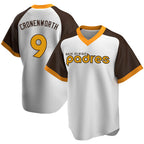 S.Diego Padres #9 Jake Cronenworth Player White Home Cooperstown Collection Replica Game Fdoa Stitched Jerseys