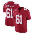 NY.Giants #61 John Michael Schmitz Jr. Player Red Limited Vapor Untouchable Home Game Gdoa Stitched Jerseys