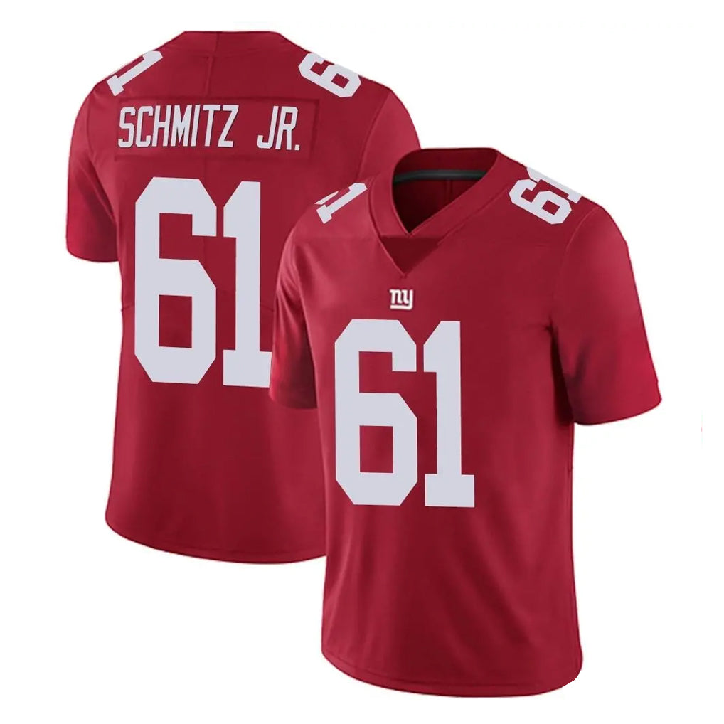 NY.Giants #61 John Michael Schmitz Jr. Player Red Limited Vapor Untouchable Home Game Gdoa Stitched Jerseys